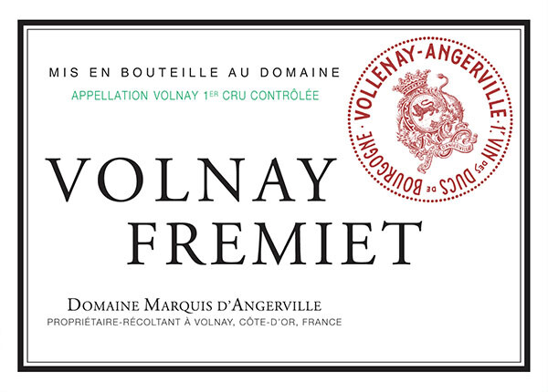 Domaine Marquis d’Angerville Volnay Fremiet 1er Cru 2020