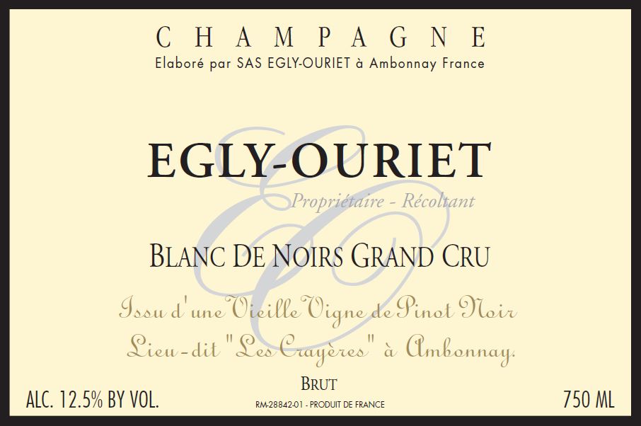 Champagne EGLY-OURIET Grand Cru Blanc de Noirs VV 'Les Crayères' Brut