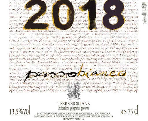 Passobianco IGP Tenuta di Passopisciaro 2018