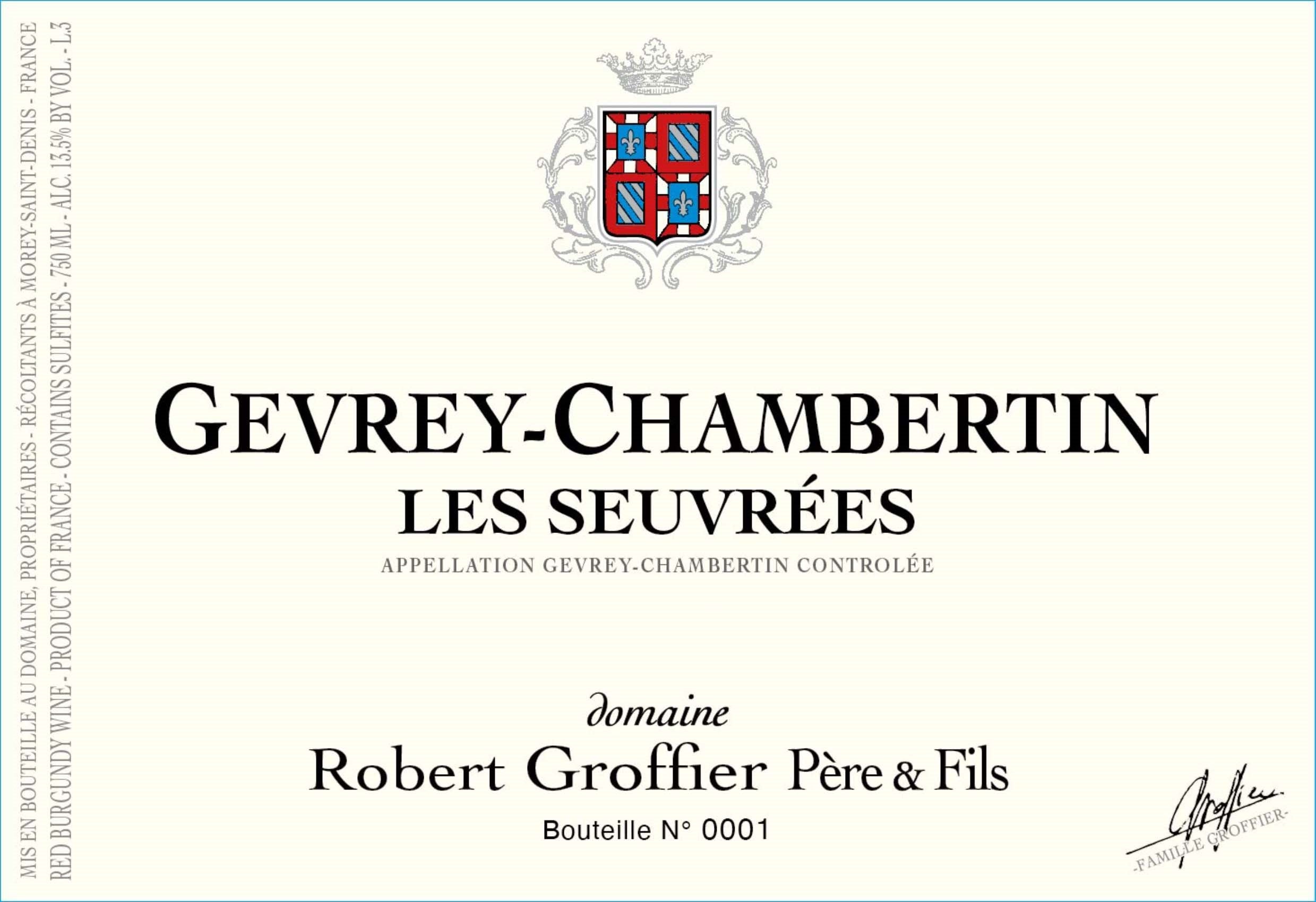 Domaine ROBERT GROFFIER Gevrey-Chambertin "Les Seuvrees" 2022